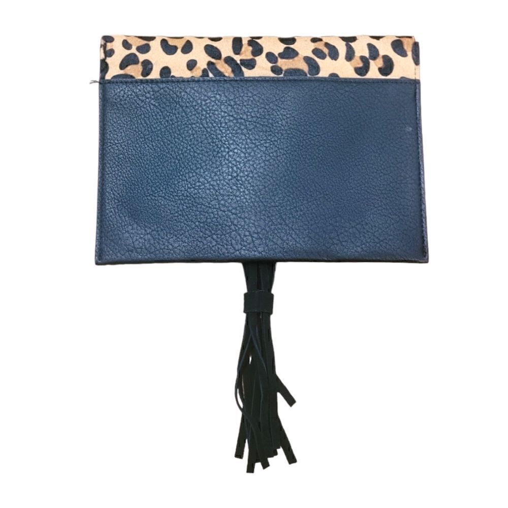 Street Level Leopard Tassel Clutch - Picture 2 of 3